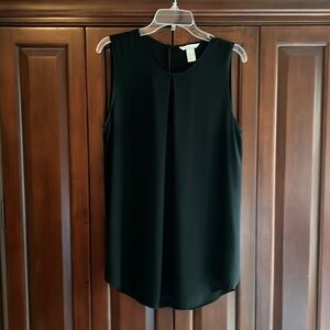 Long, black, sexy blouse sleeveless